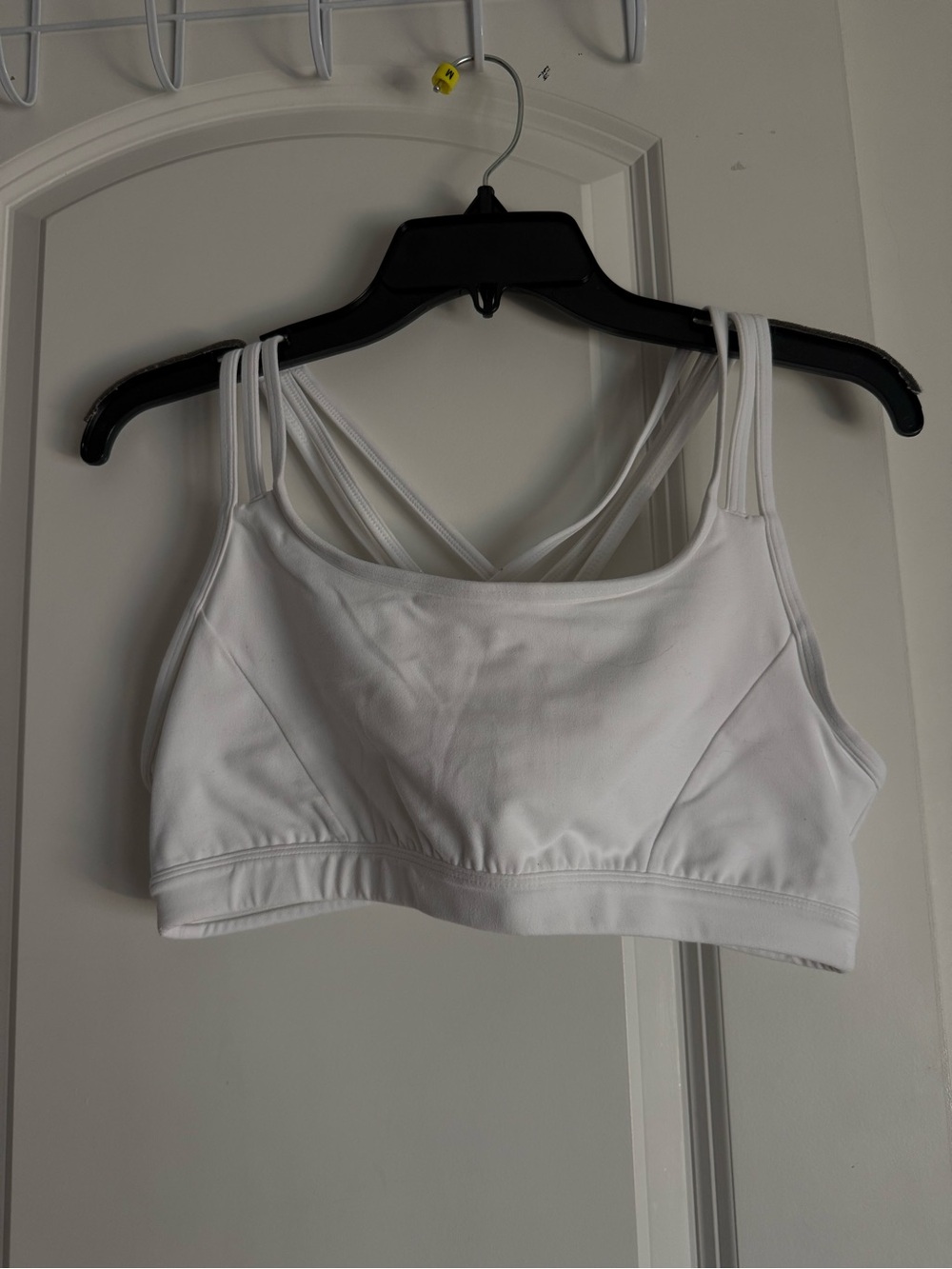 Athleta White Strappy Crossback Sports Bra